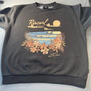 Womens Ripcurl Beach Floral Gray Sweater NWT Size Small